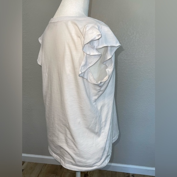 LOFT women’s scoop neck ruffle top - Picture 4 of 6